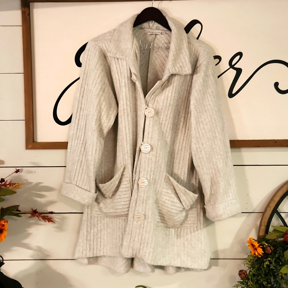 Habitat gray cardigan GUC Size XL